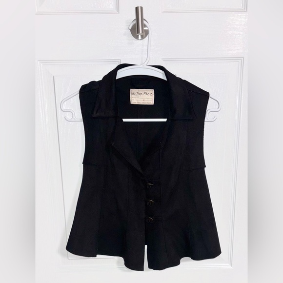 NWT Free People Black Lacey Vegan Suede Vest, Size S - Picture 5 of 8
